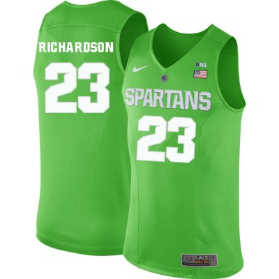 Men Jason Richardson Michigan State Spartans #23 Nike NCAA Green Authentic College Stitched Basketball Jersey XO50J28YC